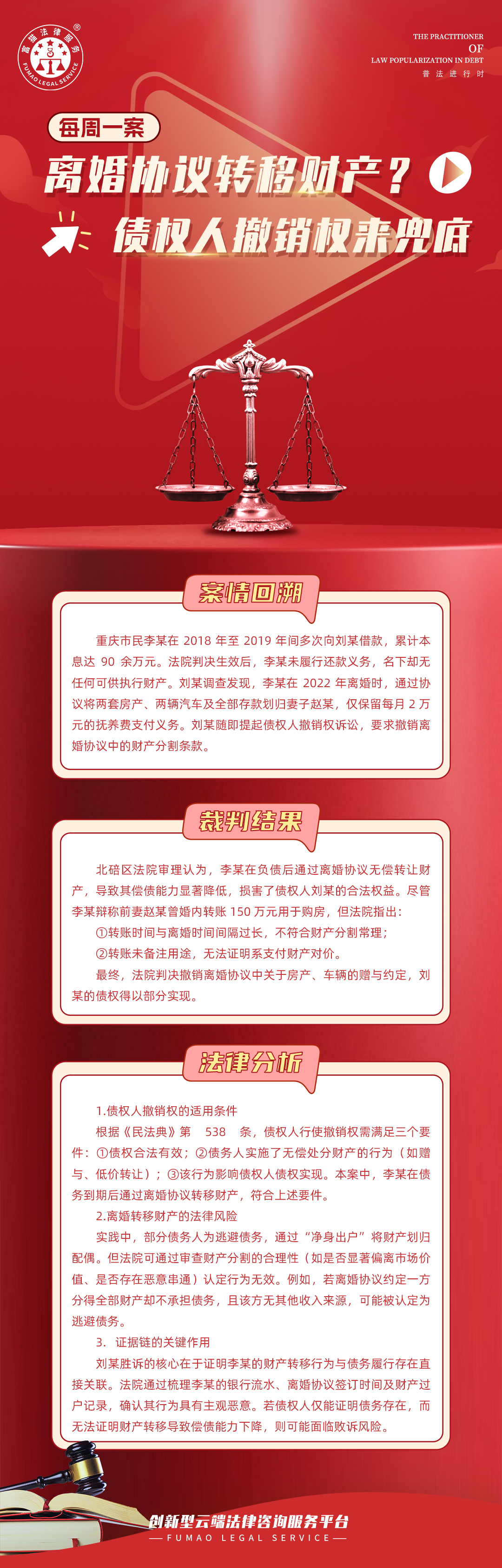 富貓法務：離婚協議轉移財產？債權人撤銷權來兜底