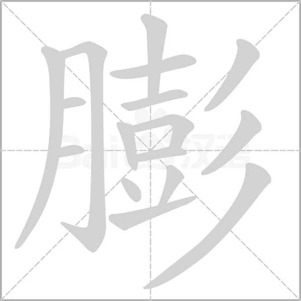 膨的筆順動(dòng)畫(huà)演示